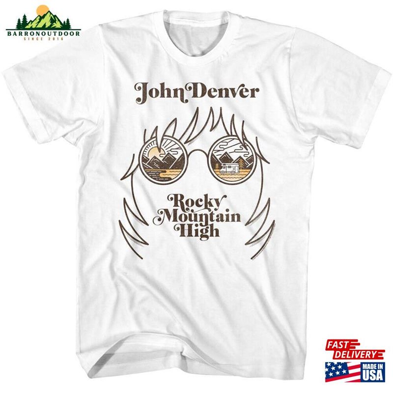 John Denver Landscape Glasses White Adult T-Shirt Sweatshirt John Denver Landscape Glasses White Adult T-Shirt Sweatshirt