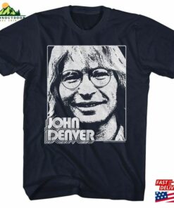 John Denver Simple Face Navy T-Shirt Classic Unisex