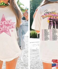 Jonas Brother In Pink Shirt Vintage Brothers Five Albums One Night Tour Unisex Sweatshirt