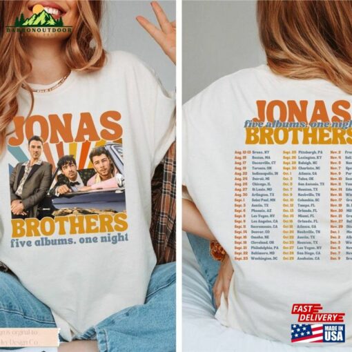 Jonas Brothers Band Tee Tour 2023 Comfort Colors Unisex Hoodie