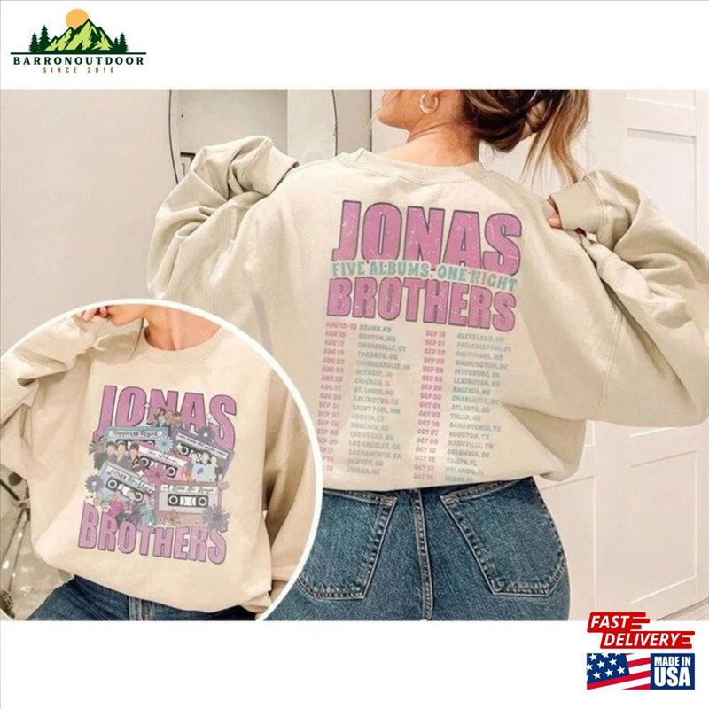 Jonas Brothers Band Vintage T-Shirt Five Albums One Night Tour Sweatshirt Pop Rock Concert Unisex Classic Jonas Brothers Band Vintage T-Shirt Five Albums One Night Tour Sweatshirt Pop Rock Concert Unisex Classic