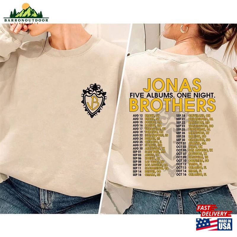 Jonas Brothers Baseball Jersey Shirt The Eras Tour 2023 Sweatshirt Classic Jonas Brothers Baseball Jersey Shirt The Eras Tour 2023 Sweatshirt Classic