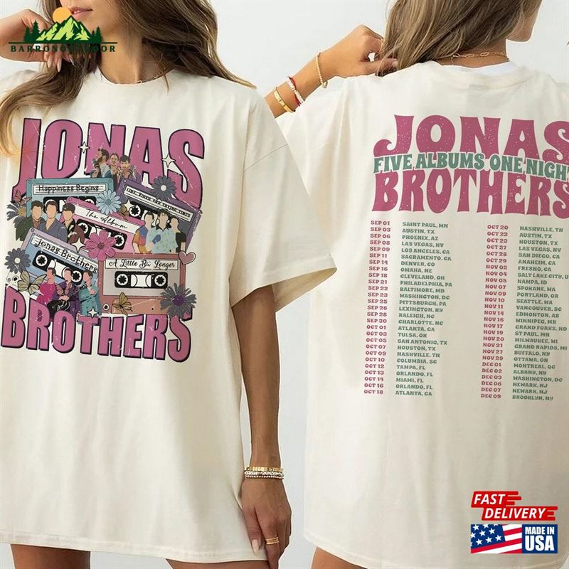 Jonas Brothers Double Side Shirt Tour Cassette Sweatshirt Unisex Jonas Brothers Double Side Shirt Tour Cassette Sweatshirt Unisex