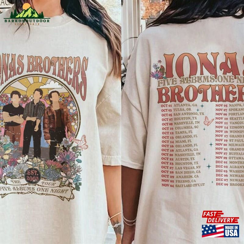 Jonas Brothers Double Side Vintage Tee Tour Shirt T-Shirt Hoodie Jonas Brothers Double Side Vintage Tee Tour Shirt T-Shirt Hoodie