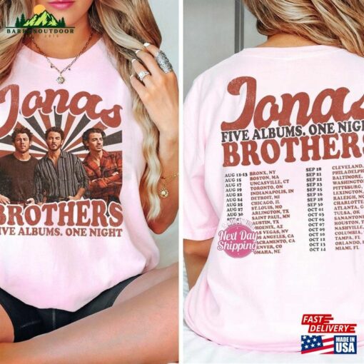 Jonas Brothers Double Sided Crewneck Sweatshirt Tour Shirt Concert 2023 Retro Unisex Gift