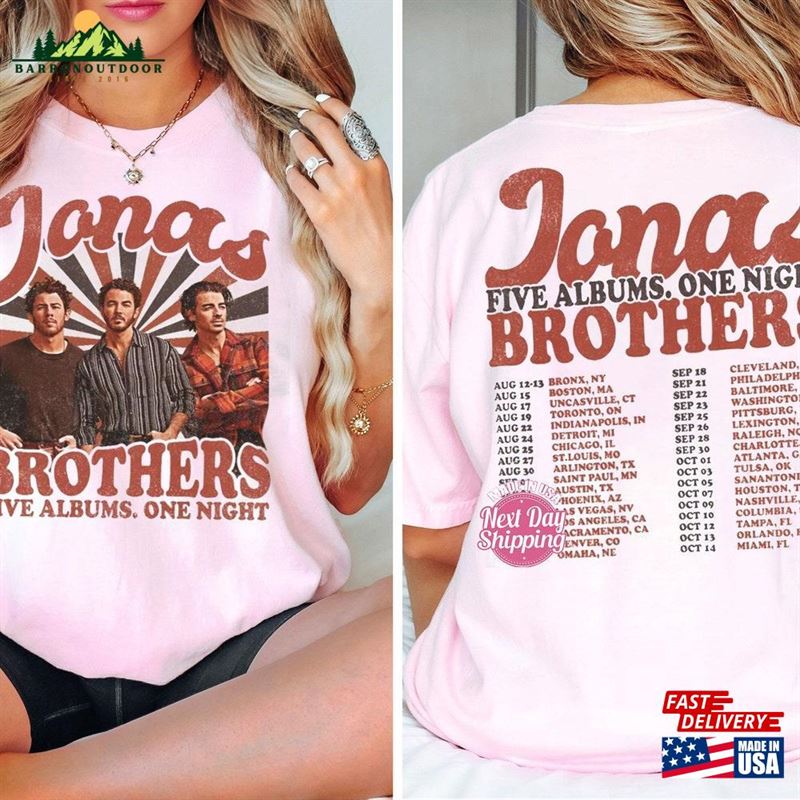 Jonas Brothers Double Sided Crewneck Sweatshirt Tour Shirt Concert 2023 Retro Unisex Gift Jonas Brothers Double Sided Crewneck Sweatshirt Tour Shirt Concert 2023 Retro Unisex Gift