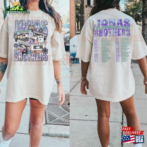 Jonas Brothers Double Sided Crewneck Sweatshirt Tour Shirt Concert 2023 Retro Unisex Gift Classic