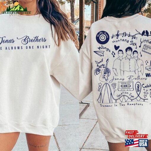 Jonas Brothers Double Sided Crewneck Sweatshirt Tour Shirt Concert 2023 Retro Unisex Gift Hoodie