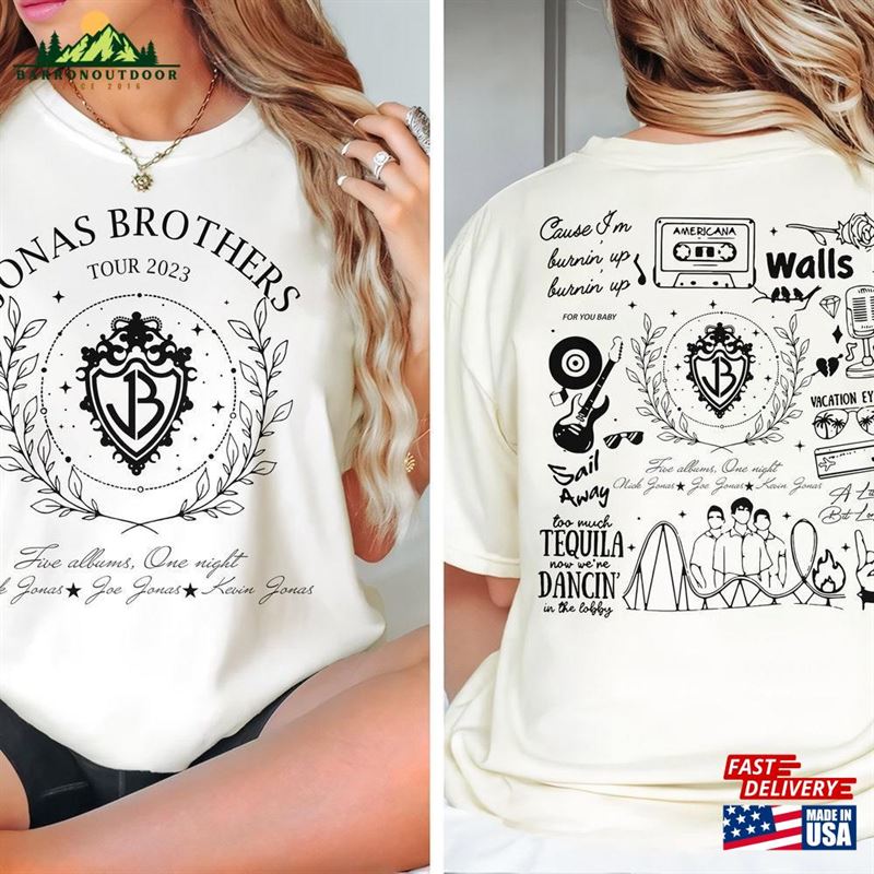 Jonas Brothers Double Sided Shirt Five Albums One Night Tour The Unisex Hoodie Jonas Brothers Double Sided Shirt Five Albums One Night Tour The Unisex Hoodie