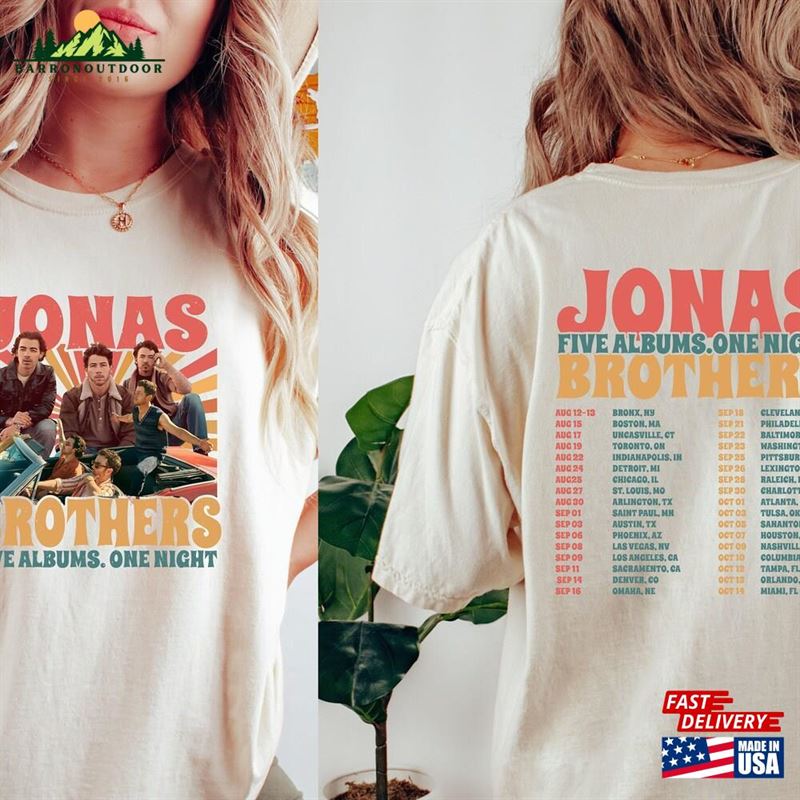 Jonas Brothers Double Sided Shirt Tour Concert 2023 Retro Unisex Gift Hoodie Sweatshirt Jonas Brothers Double Sided Shirt Tour Concert 2023 Retro Unisex Gift Hoodie Sweatshirt