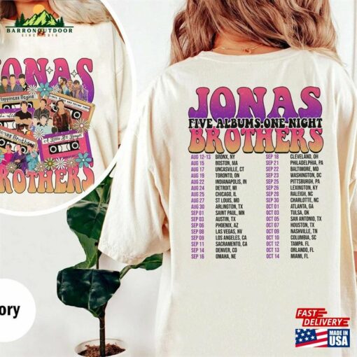Jonas Brothers Double Sided Shirt Tour Concert 2023 Retro Unisex Gift T-Shirt Hoodie