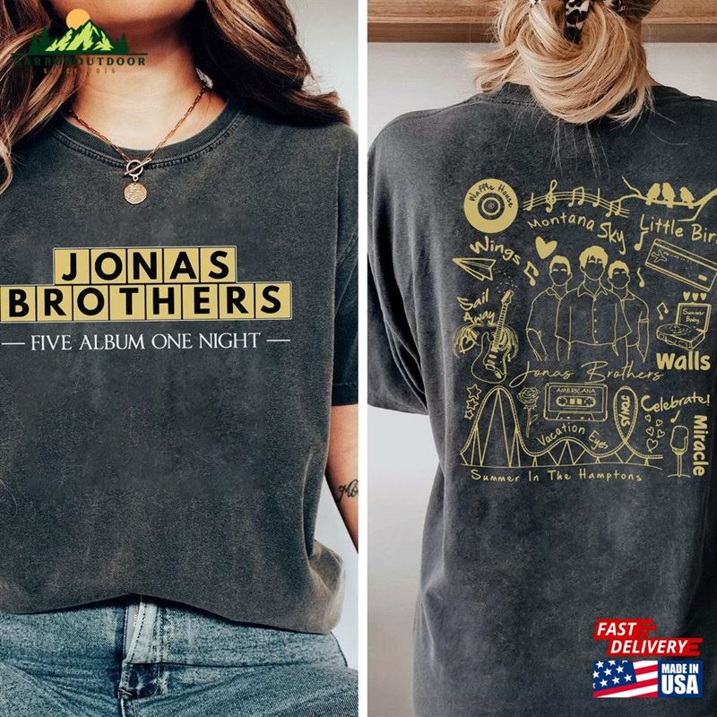 Jonas Brothers Double Sided Shirt Tour Five Albums One Night Classic Hoodie Jonas Brothers Double Sided Shirt Tour Five Albums One Night Classic Hoodie