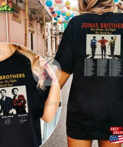 Jonas Brothers Double Sided Shirt Vintage Five Albums One Night Tour Hoodie Unisex