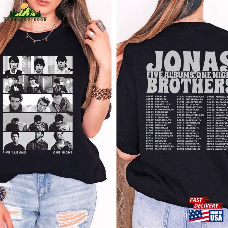 Jonas Brothers Double Sided Sweatshirt Five Albums One Night Tour Dates Shirt Joe Merch Hoodie Jonas Brothers Double Sided Sweatshirt Five Albums One Night Tour Dates Shirt Joe Merch Hoodie