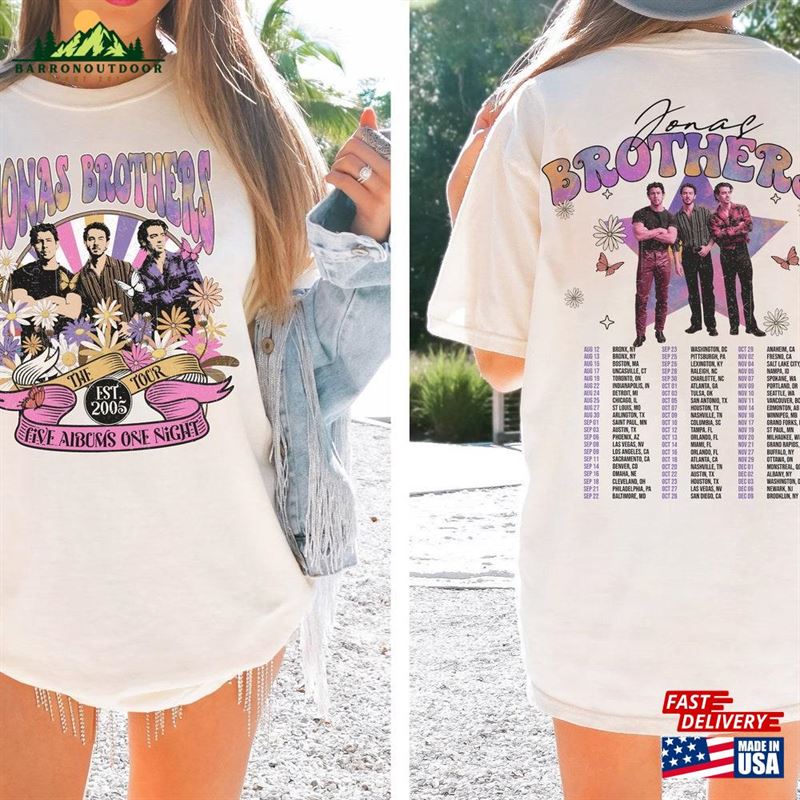 Jonas Brothers Double Sided Sweatshirt Tour Shirt Concert 2023 Retro Unisex Gift Hoodie Classic Jonas Brothers Double Sided Sweatshirt Tour Shirt Concert 2023 Retro Unisex Gift Hoodie Classic