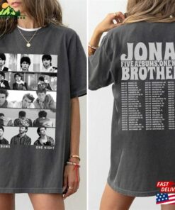 Jonas Brothers Double Sided T-Shirt Five Albums One Night Tour Shirt 2023 Unisex Classic