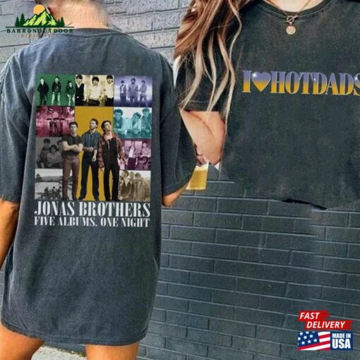 Jonas Brothers Double Sided T-Shirt Five Albums One Night Tour Shirt 2023 Unisex Hoodie