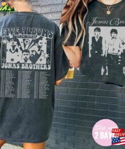 Jonas Brothers Double Sided T-Shirt Five Albums One Night Tour Shirt 2023 Unisex Sweatshirt