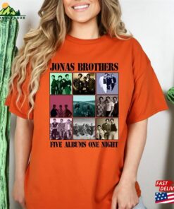 Jonas Brothers Double Sided T-Shirt Five Albums One Night Tour Tee 2023 Shirt Classic