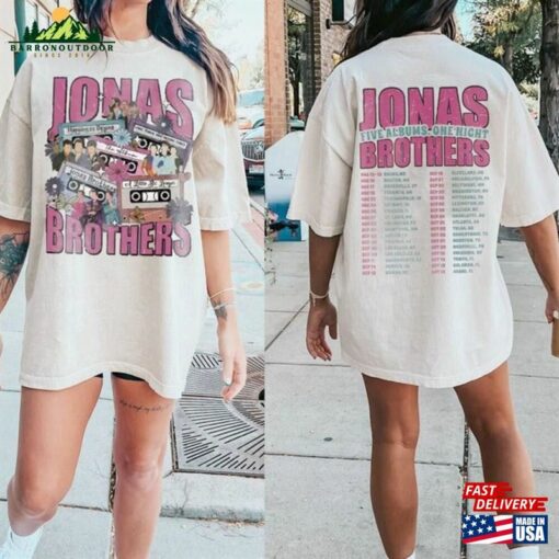Jonas Brothers Double Sided T-Shirt Tour Shirt Concert 2023 Retro Unisex Gift Hoodie