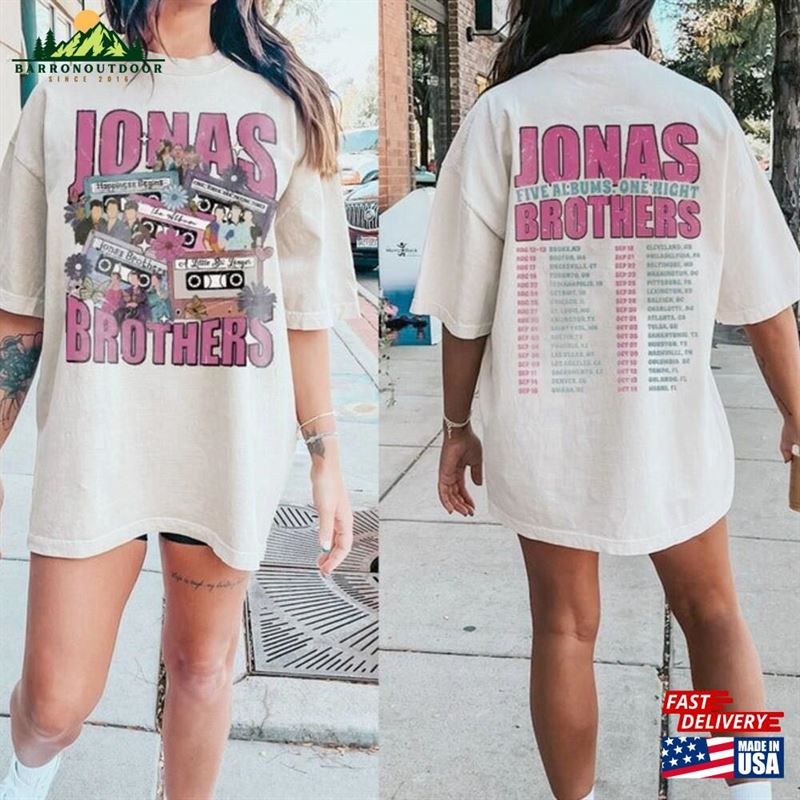 Jonas Brothers Double Sided T-Shirt Tour Shirt Concert 2023 Retro Unisex Gift Hoodie Jonas Brothers Double Sided T-Shirt Tour Shirt Concert 2023 Retro Unisex Gift Hoodie