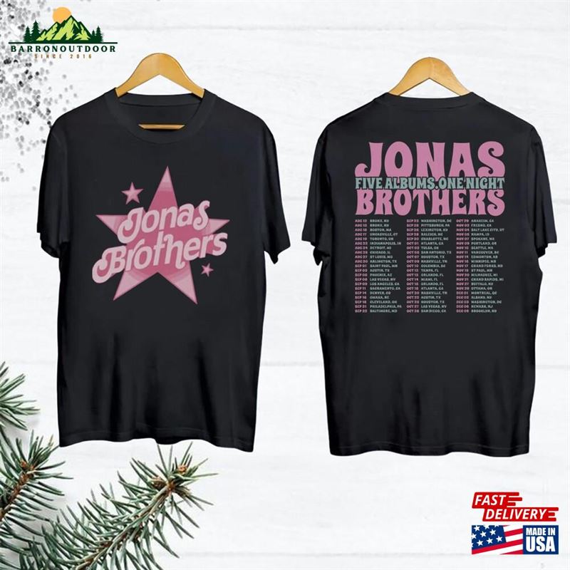 Jonas Brothers Five Albums One Night 2023 Tour Shirt Merch Band Fan Gift Sweatshirt Unisex Jonas Brothers Five Albums One Night 2023 Tour Shirt Merch Band Fan Gift Sweatshirt Unisex