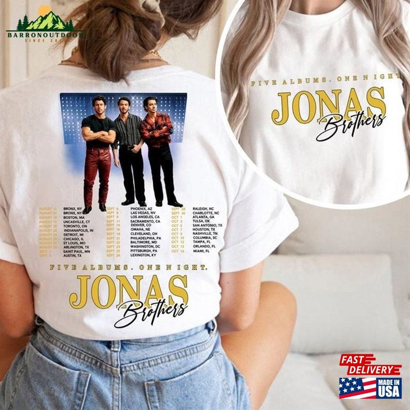 Jonas Brothers Five Albums One Night Shirt Tour 2023 Merch Sweatshirt Hoodie Jonas Brothers Five Albums One Night Shirt Tour 2023 Merch Sweatshirt Hoodie