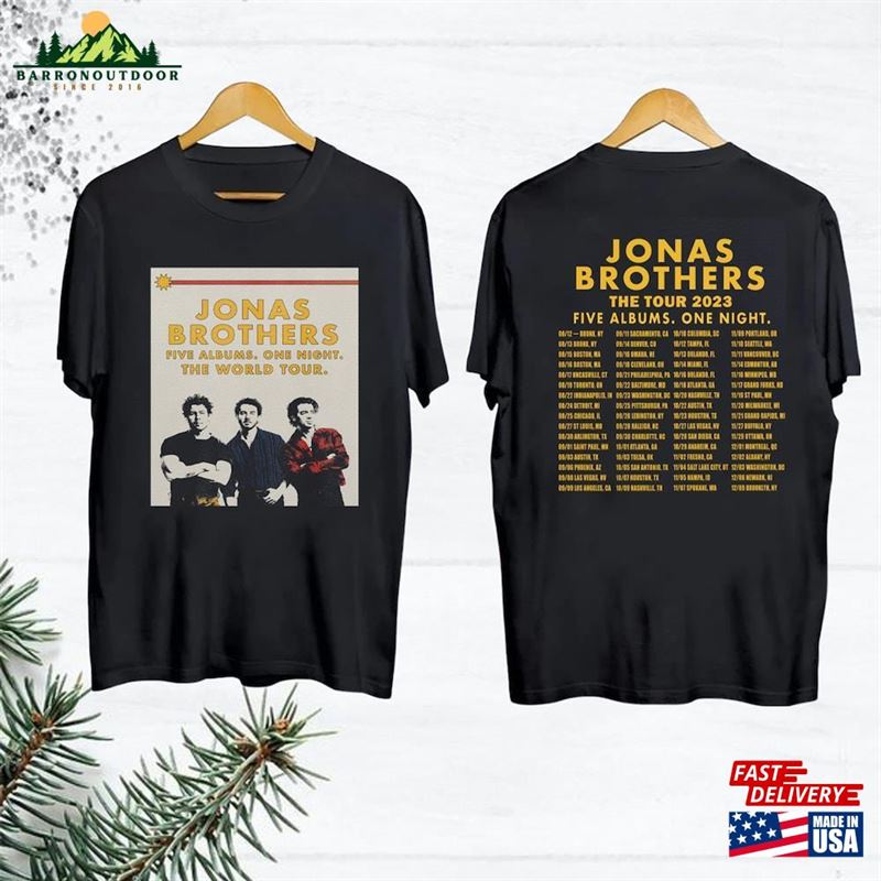 Jonas Brothers Five Albums One Night The World Tour T-Shirt Shirt 2023 Unisex Jonas Brothers Five Albums One Night The World Tour T-Shirt Shirt 2023 Unisex