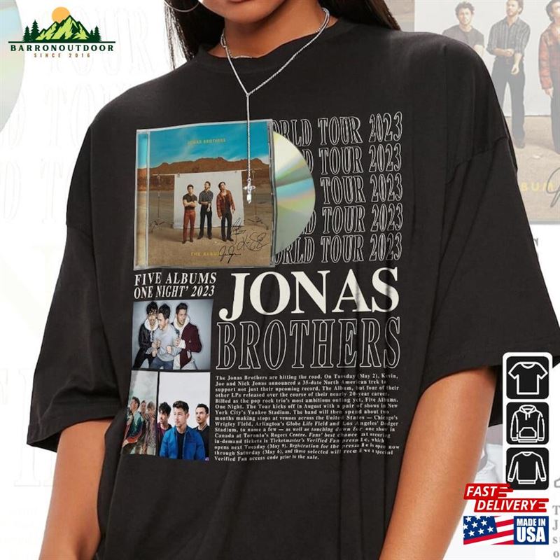 Jonas Brothers Music Shirt Merch Vintage 5 Nights On Broadway Tour 2023 Tickets Album It T-Shirt Classic Jonas Brothers Music Shirt Merch Vintage 5 Nights On Broadway Tour 2023 Tickets Album It T-Shirt Classic