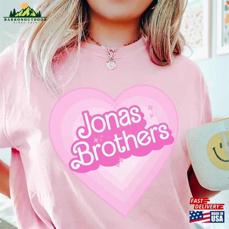Jonas Brothers Pink Heart Shirt Barbie Inspired Funny Fan Concert Outfit Hoodie Unisex Jonas Brothers Pink Heart Shirt Barbie Inspired Funny Fan Concert Outfit Hoodie Unisex