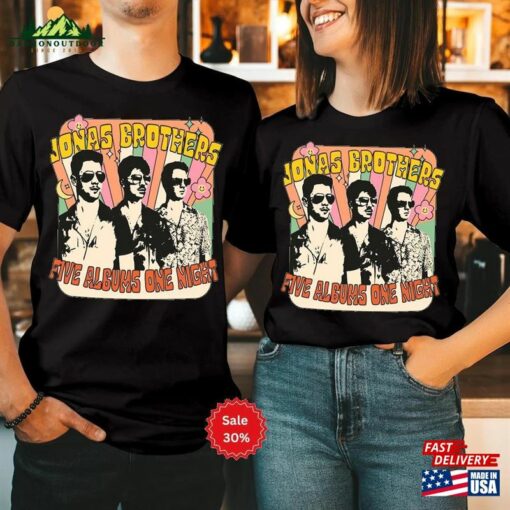Jonas Brothers Shirt Brother Five Albums One Night Tour T-Shirt Classic