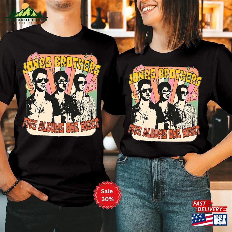 Jonas Brothers Shirt Brother Five Albums One Night Tour T-Shirt Classic Jonas Brothers Shirt Brother Five Albums One Night Tour T-Shirt Classic
