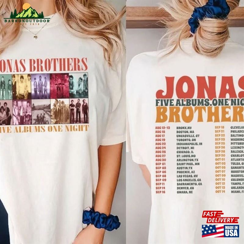 Jonas Brothers Shirt Five Albums One Night Tour The Classic T-Shirt Jonas Brothers Shirt Five Albums One Night Tour The Classic T-Shirt