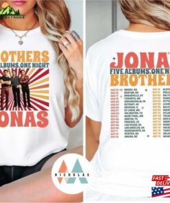 Jonas Brothers Shirt Two Sides Retro Merch Hot Dads Five Albums One Night Tour Hoodie Unisex