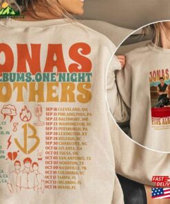 Jonas Brothers Sweatshirt Five Albums One Night Tour Shirt Classic