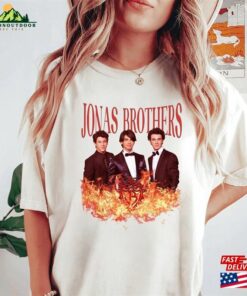 Jonas Brothers T Shirt Fire Band Tee Unisex Concert Long Sleeve Sweatshirt Classic