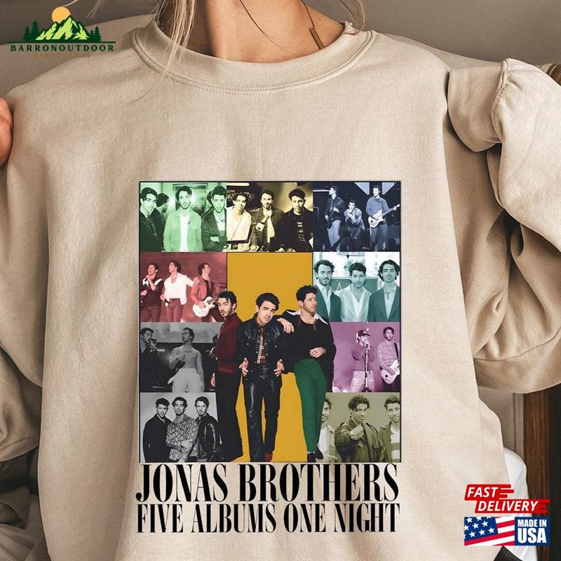 Jonas Brothers T-Shirt Five Albums One Night Tour Shirt Merch Concert Sweatshirt Classic Jonas Brothers T-Shirt Five Albums One Night Tour Shirt Merch Concert Sweatshirt Classic