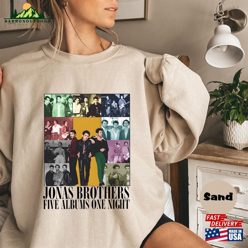 Jonas Brothers T-Shirt Five Albums One Night Tour Shirt Merch Concert Sweatshirt Unisex Jonas Brothers T-Shirt Five Albums One Night Tour Shirt Merch Concert Sweatshirt Unisex