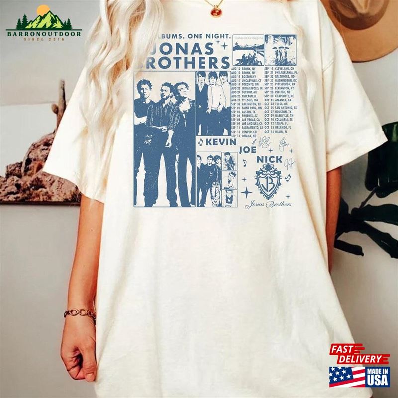 Jonas Brothers T-Shirt Retro Shirt Five Albums One Night Tour Sweatshirt Unisex Jonas Brothers T-Shirt Retro Shirt Five Albums One Night Tour Sweatshirt Unisex