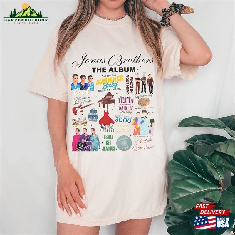 Jonas Brothers The Eras Tour Shirt Retro Five Albums One Night Unisex T-Shirt Jonas Brothers The Eras Tour Shirt Retro Five Albums One Night Unisex T-Shirt