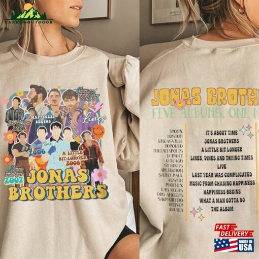 Jonas Brothers Ticket Prices 2023 Merch Shirt Happiness Begins Tour 2019 Nick Joe Kevin Dates T-Shirt Hoodie Sweatshirt
