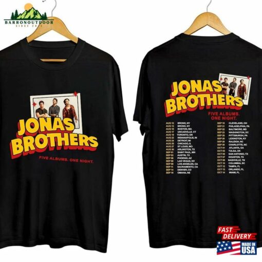 Jonas Brothers Tour 2023 2Sides Shirt Nick Joe Kevin Dates Retro Five Albums One Night T-Shirt Sweatshirt
