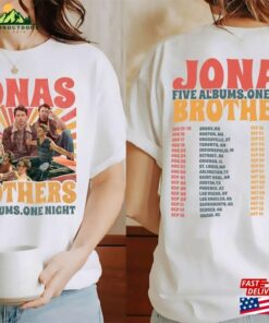 Jonas Brothers Tour 2023 2Sides Shirt Nick Joe Kevin Dates Retro Five Albums One Night Unisex Classic