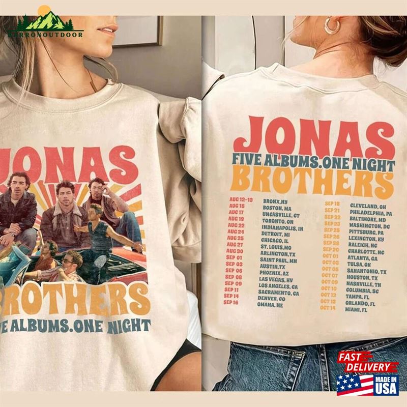 Jonas Brothers Tour 2023 2Sides Shirt Retro Five Albums One Night Sweatshirt Hoodie Jonas Brothers Tour 2023 2Sides Shirt Retro Five Albums One Night Sweatshirt Hoodie