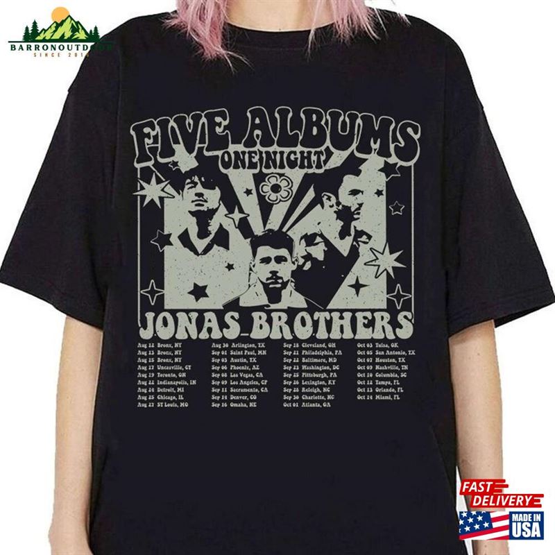 Jonas Brothers Tour 2023 Shirt Retro Five Albums One Night Classic T-Shirt Jonas Brothers Tour 2023 Shirt Retro Five Albums One Night Classic T-Shirt