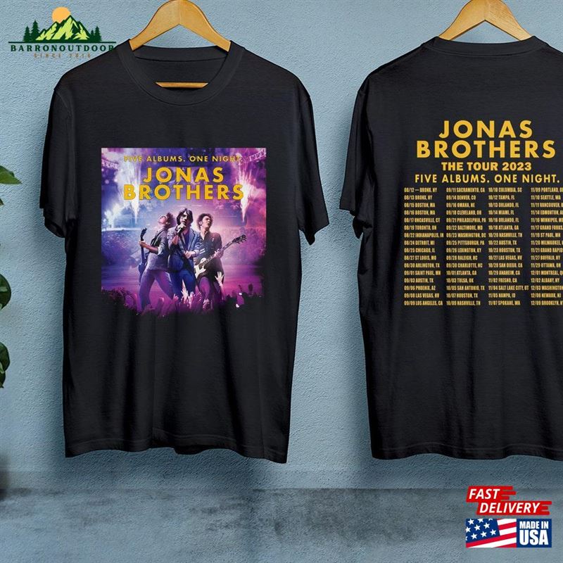 Jonas Brothers Tour Shirt Five Albums One Night The Merch Classic Unisex Jonas Brothers Tour Shirt Five Albums One Night The Merch Classic Unisex