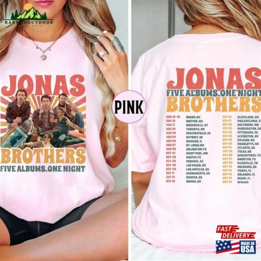 Jonas Brothers Tour T-Shirt Merch Shirt Five Albums One Night Hoodie Fan Sweatshirt Classic