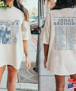 Jonas Brothers Two Sided Shirt Retro Five Albums One Night Tour Dates T-Shirt Classic