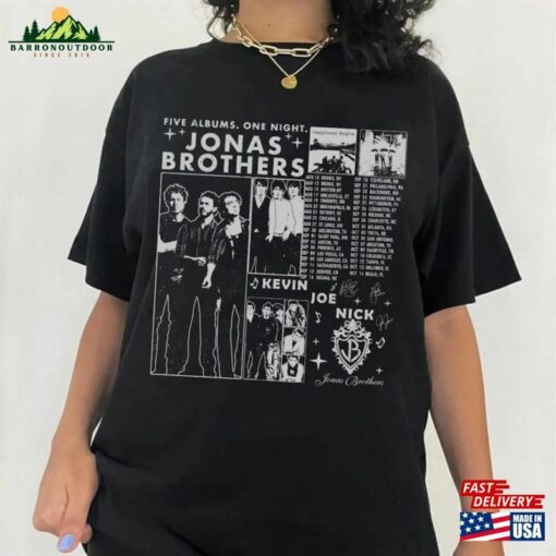 Jonas Brothers Vintage Shirt Five Albums One Night Tour 2023 Hoodie Classic