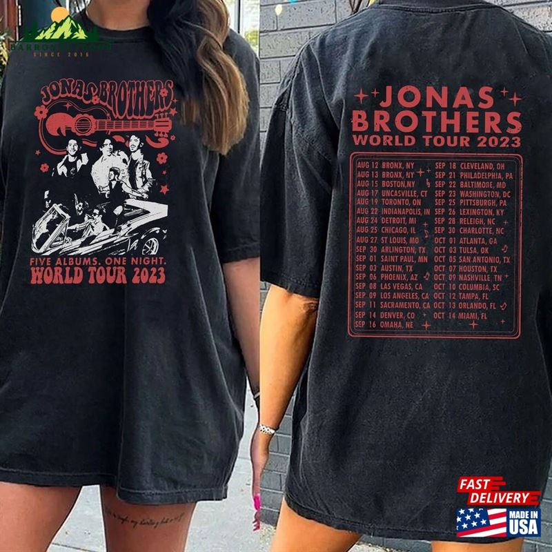 Jonas Brothers Vintage Shirt Five Albums One Night Tour 2023 Sweatshirt Hoodie Jonas Brothers Vintage Shirt Five Albums One Night Tour 2023 Sweatshirt Hoodie